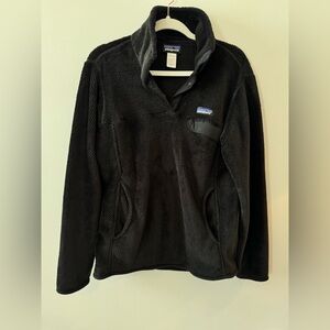 Patagonia Black Snap-T Fleece Pullover Size Large